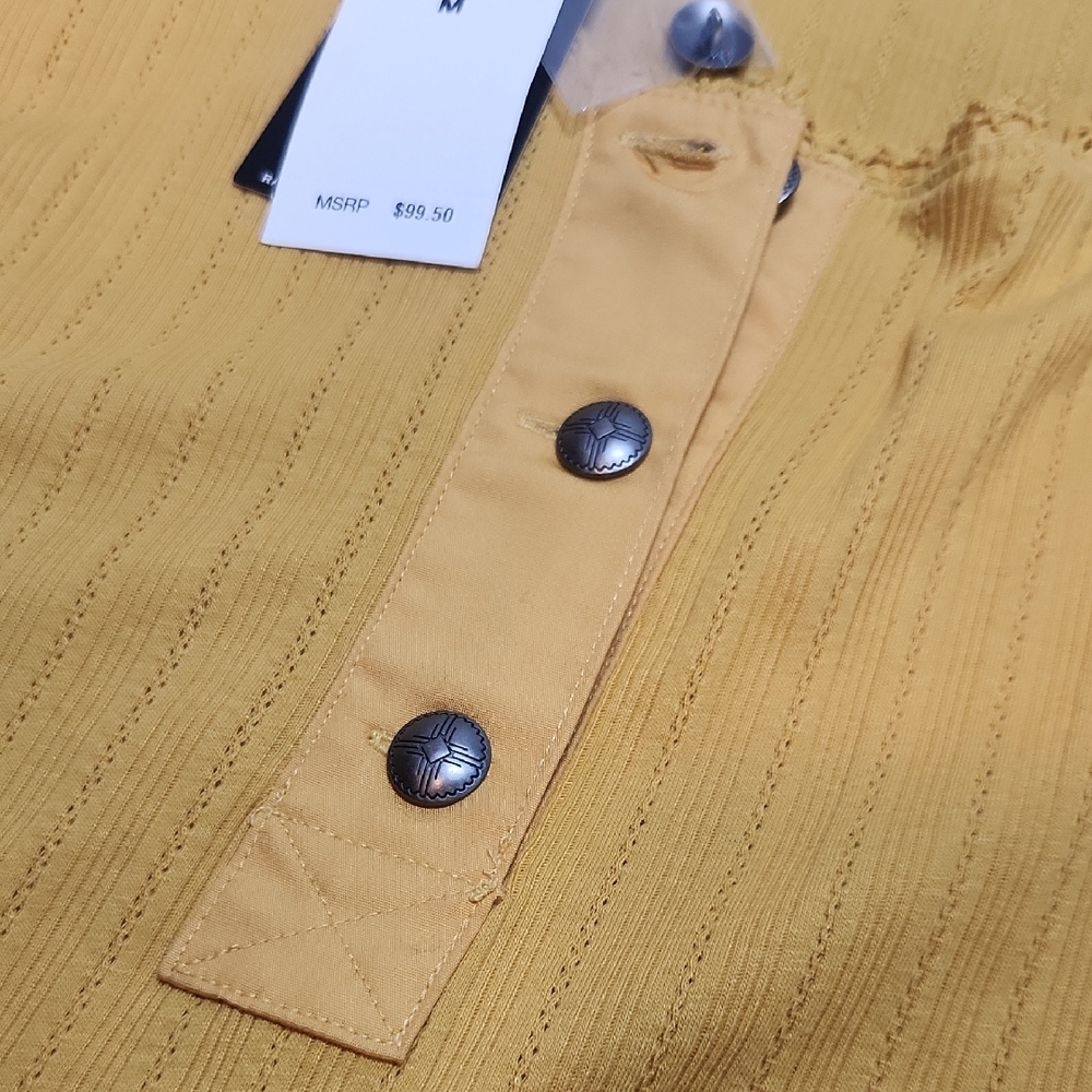 Lauren Ralph Lauren Mustard Button-Down Top - Picture 3 of 8
